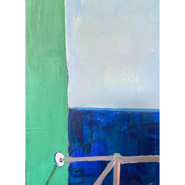 Abstract Blue and Green Original Artwork For Sale - Image 4 of 11