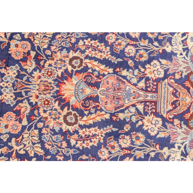 Semi-Antique Hand-Knotted Persian Kashan Rug 4'3" X 6'9" For Sale - Image 10 of 16