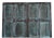 Midcentury Distressed Blue Vintage Carved Barn Door – Reclaimed Wood 6 Panel Door 80x36 For Sale - Image 4 of 4