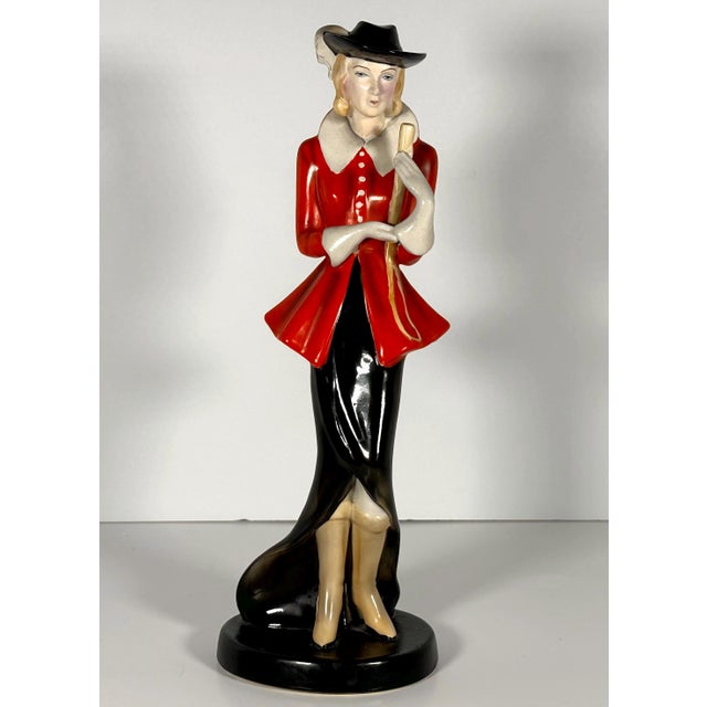Rare & Original Art Deco Moriyama Porcelain Figurine for your consideration. The figurine is a nice larger size, measuring...