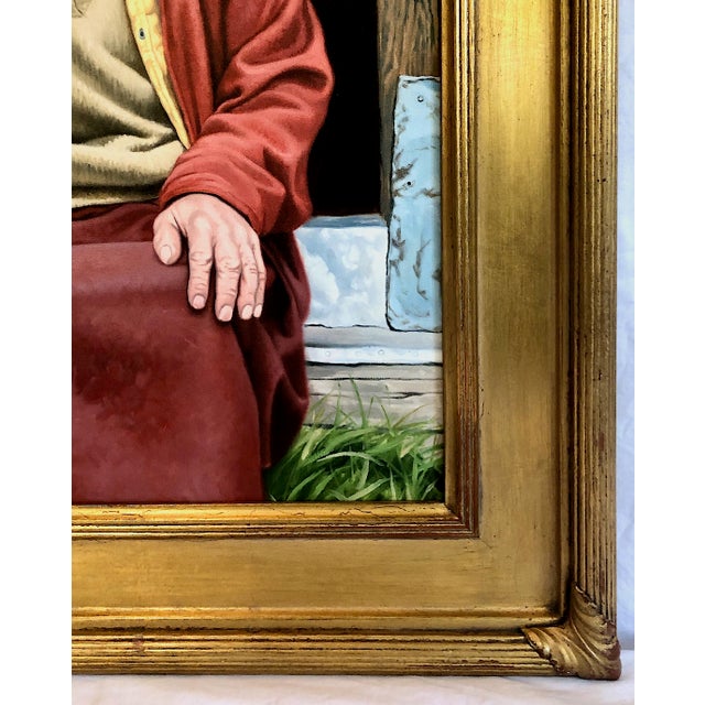 Raspberry Red Portrait of a Nepalese Elder, “The Lama of Thame,” by Dave McNally For Sale - Image 8 of 12