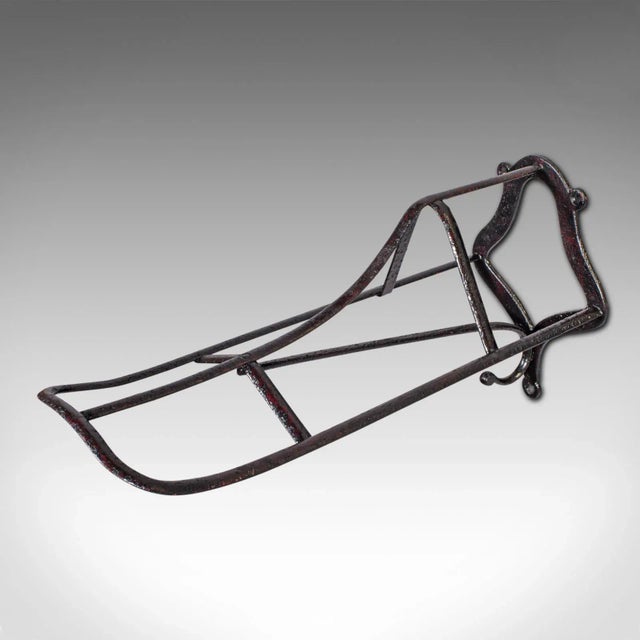 1890s Victorian Antique Duck Bill Saddle Rack, English Cast Iron Equestrian Tack Rest For Sale - Image 4 of 7