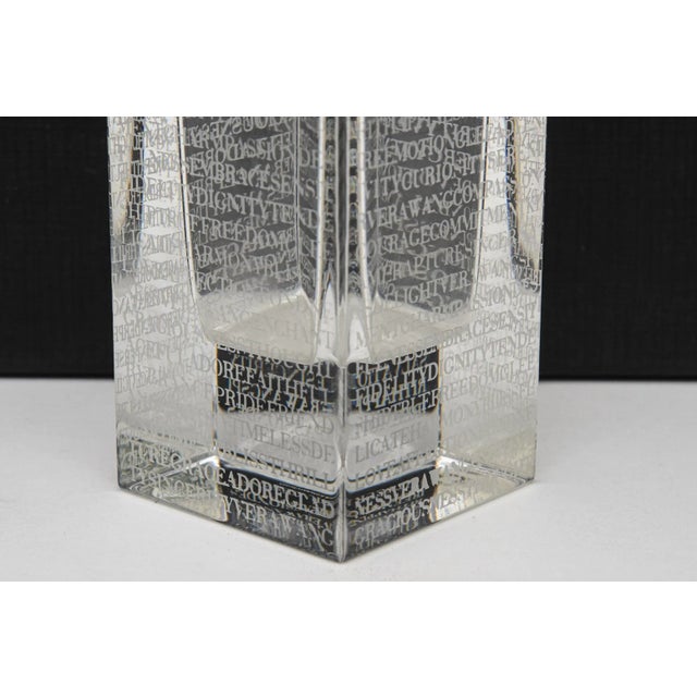 Glass Wedgwood Modern Glass Spiritual Cascading Words Vase For Sale - Image 7 of 12