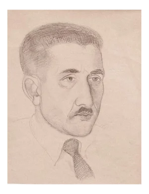 Unknown - Portrait - Original Pencil on Paper - 1940s