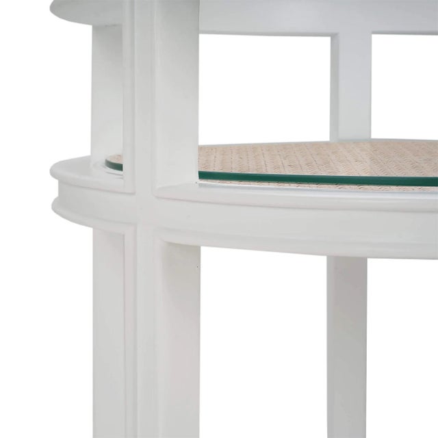 2020s White Painted Coastal Style Bar Cart For Sale - Image 5 of 9