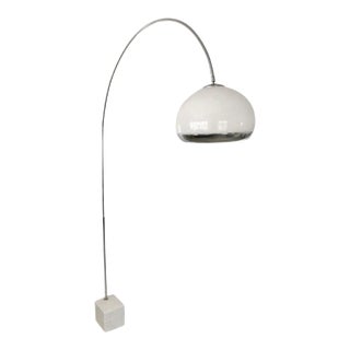 1970’s Chrome Arc Lamp by Harvey Guzzini for Laurel For Sale