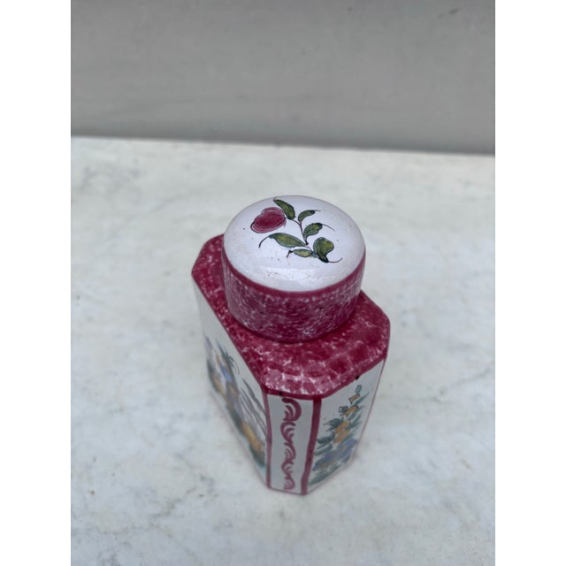 French Faience Tea Canister Chinoiserie Emile Tessier Malicorne Circa 1930 For Sale In Austin - Image 6 of 7