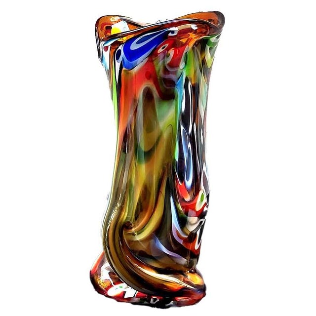Stunning Art Glass Vase by Jozefina Krosno of Poland For Sale - Image 4 of 10