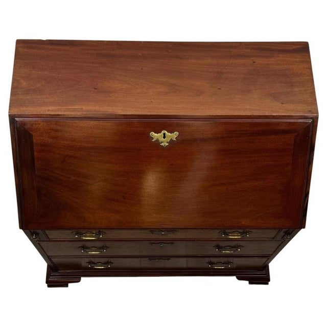 Wood Antique Georgian Mahogany Bureau, 1900s For Sale - Image 7 of 14