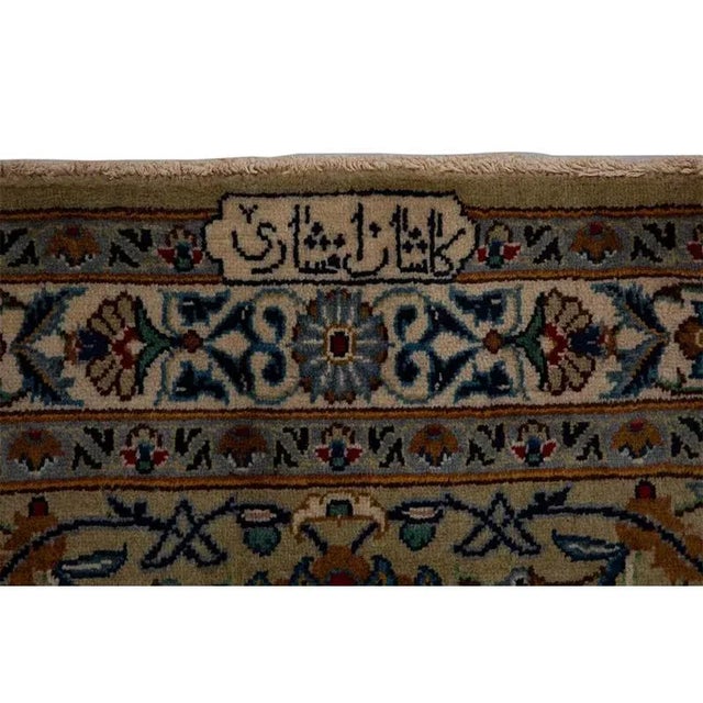 Textile 1970s Old Persian Kashan Masterpiece Rug 10’8″ X 14’8″ For Sale - Image 7 of 11