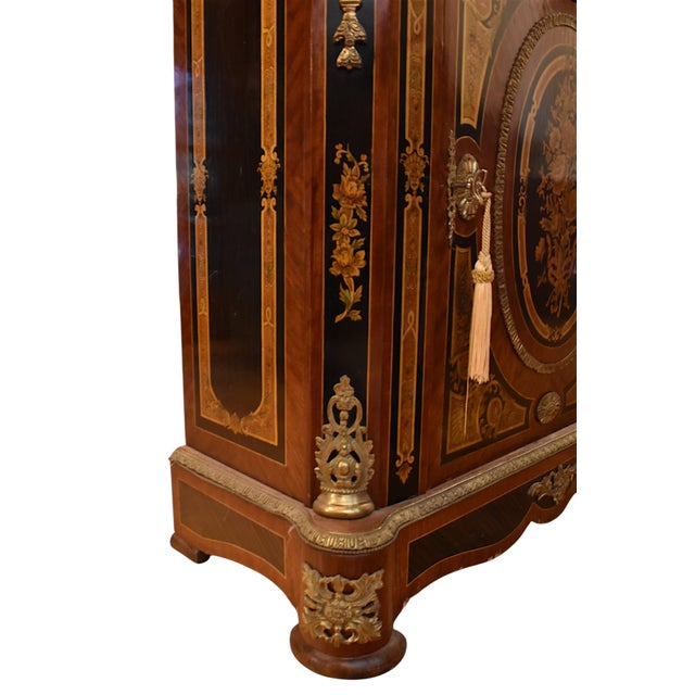 Napoleon III Style Boulle Marquetry Cabinet With Marble Top For Sale In Portland, OR - Image 6 of 11