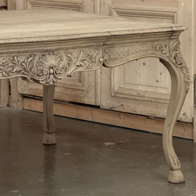 Wood Antique Country French Liégeoise Régence Stripped Oak Dining Table or Writing Desk For Sale - Image 7 of 18