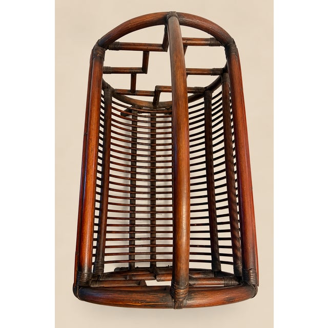 Vintage Bentwood Brighton Pavilion Chinese Chippendale Bamboo Storage Catch-All For Sale - Image 4 of 9