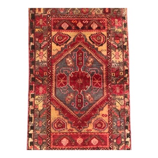 Vintage Turkish Rug Tribal Medallion Design | 3’3” X 4’10” For Sale