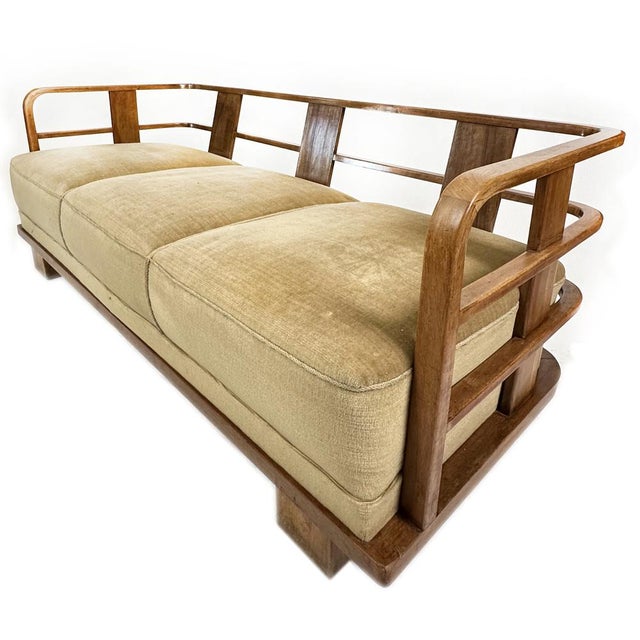 Three-Seater Sofa attributed to Ferenc Fürst for Lajos Kozma Budapester Werkstätte, 1930 For Sale - Image 5 of 9