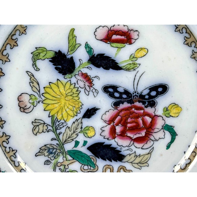 Ceramic Antique Boch Freres Keramis Plate, 19th Century Chinoiserie Dessert Bread Plate For Sale - Image 7 of 11