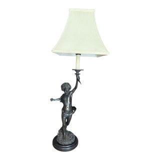Bronze Table Lamp After Auguste Moreau For Sale