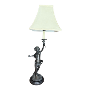 French Bronze Figural Table Lamp After Auguste Moreau