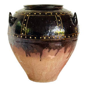 19th Century Glazed Ceramic Martaban Jar From Burma