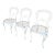 Vintage Woodard Chantilly Rose Wrought Iron Side Chairs — Set of 3 | Original White / Grey Paint | Stamped Maker’s Mark For Sale