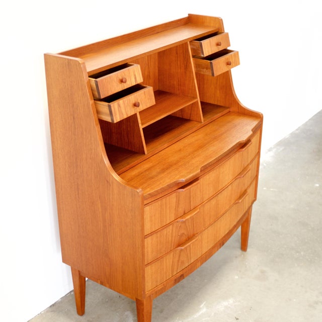 1950s Danish Teak Secretary Desk For Sale - Image 9 of 12