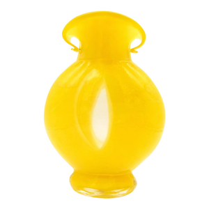 Vintage Hand-Blown Canary Yellow Art Glass Vase – Sculptural Studio Piece