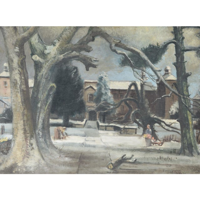 Richard Gessner, Kalkum Castle in Winter (Düsseldorf), 1940, Oil Painting on Canvas, Framed For Sale - Image 9 of 9