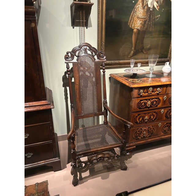 Reduced Pair Carved Oak Throne Chair Antique Hall Chairs For Sale - Image 13 of 13