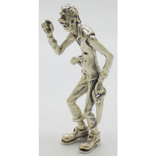 Italian Vintage Italian Handmade Genuine Silver Handyman Carpenter Figurine From Tuscany For Sale - Image 3 of 16