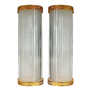 Overscale Laudarte SRL Murano Glass Sconces, Gold-Plated Led- Pair