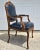 French Chateau d'Ax French Bergere Fauteuil Blue Leather Arm Chair For Sale - Image 3 of 18