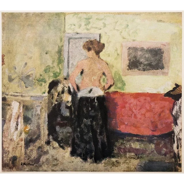 Celadon 1940s After Edouard Vuillard "Woman Undressing" First Edition Vintage Swiss Lithograph For Sale - Image 8 of 8
