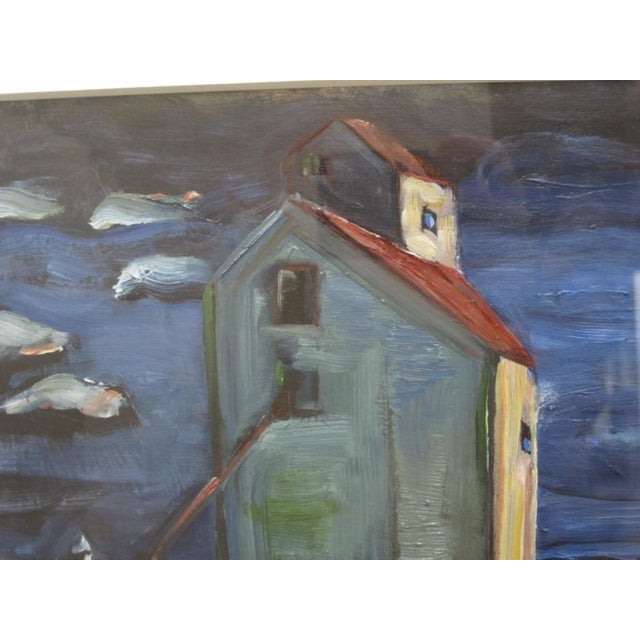 Kelley Cooper Framed Contemporary Oil Painting Silo VII - Waterway For Sale - Image 4 of 8