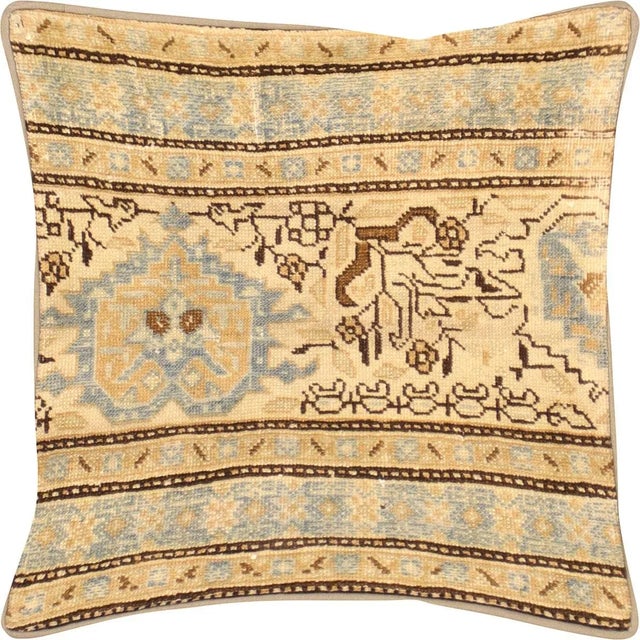 1940s Persian Melayer Pillow. Hand Sewn using fragments of Melayer carpets. Fiber fill. 523178