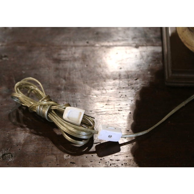 Mid-Century French Carved Painted Lamp With Fruit Decor With Custom Shade For Sale - Image 12 of 12