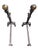 Early 20th Century Antique Spanish Revival Brass and Wrought Iron Fireplace Andirons – Pair For Sale - Image 5 of 7