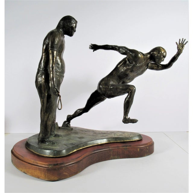 Metal Kenneth Johnson, The Athlete and his Coach, Circa 1980 For Sale - Image 7 of 7