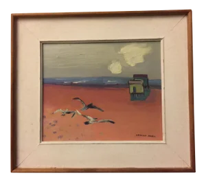 Mid-Century Oil Painting on Board