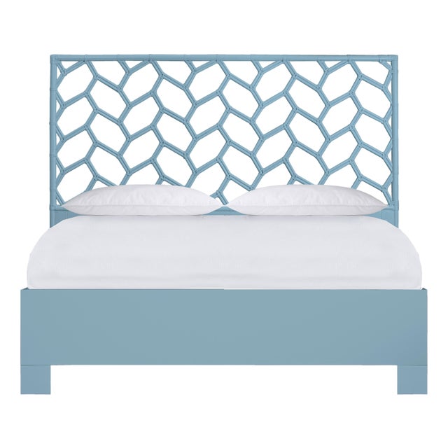 Silas Platform Bed King - Pool Blue For Sale