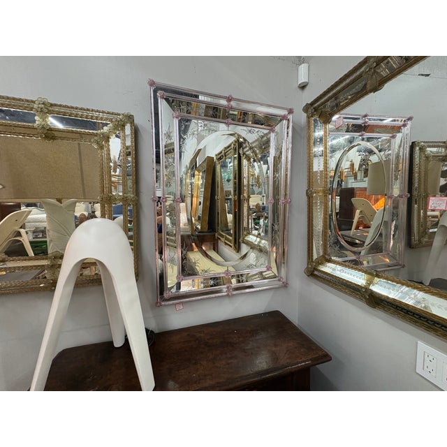Etched and Beveled Venetian Mirror For Sale - Image 11 of 13