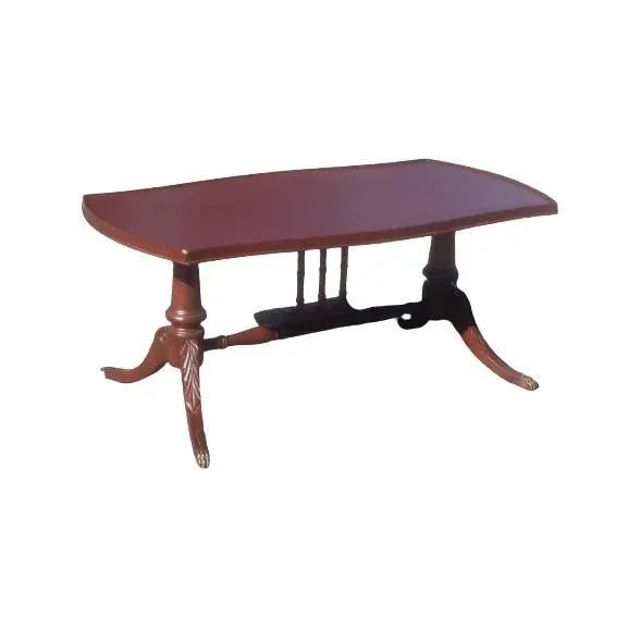 Traditional Vintage Cherry Pedestal Coffee Table 1920s For Sale - Image 3 of 9