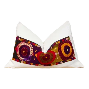 Samar Antique Uzbek Suzani Linen Pillow