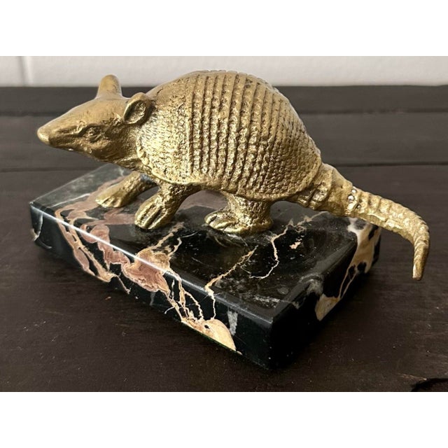 Metal Vintage Boho Armadillo Statue For Sale - Image 7 of 7