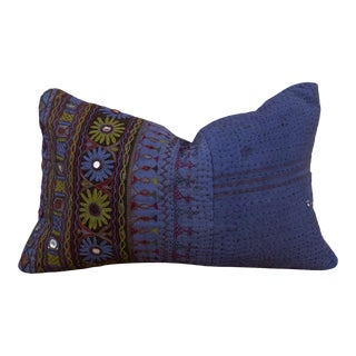 Nandar Antique Indigo Grain Sack Pillow For Sale