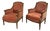 Louis XVI Style Bergère Armchairs, 1940s, Set of 2 For Sale