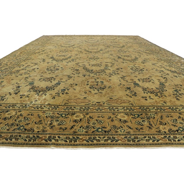 Indian Oversized Antique Indian Mogul Rug - 12'07 X 18'10 For Sale - Image 3 of 11