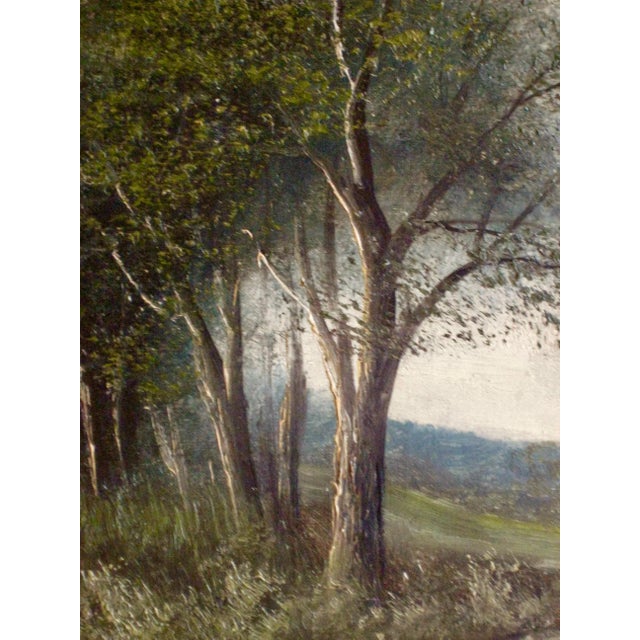 Mid 19th Century 19th Century French Oil Painting Landscape Country Side by Lucien Henry Barbizon School For Sale - Image 5 of 11