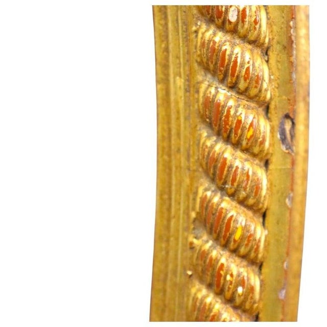 1930s Antique Gilt Wood Parclose Oval Wall Mirror C1930 For Sale - Image 5 of 7