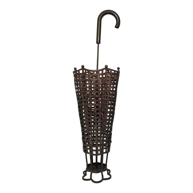 Woven Wrought Iron Umbrella Stand Chairish