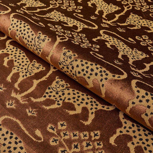 Schumacher Schumacher Woodland Leopard Velvet Fabric in Sepia For Sale - Image 4 of 4